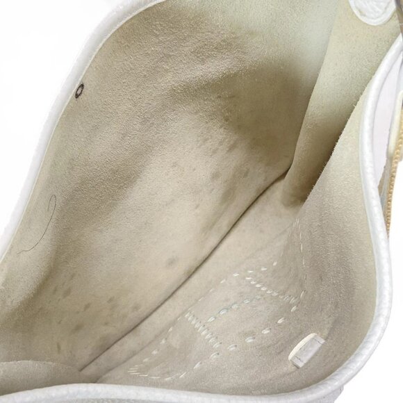 Auth HERMES Evelyne II GM - White Taurillon Clemence Square L Shoulder Bag - Picture 15 of 16